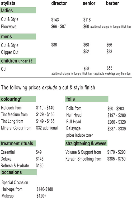 Price List