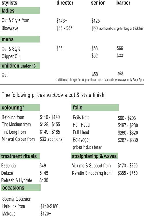 Price List
